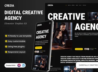 Crezia – Digital Creative Agency Elementor Template Kit
