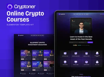 Cryptoner – Online Crypto Courses Elementor Template Kit