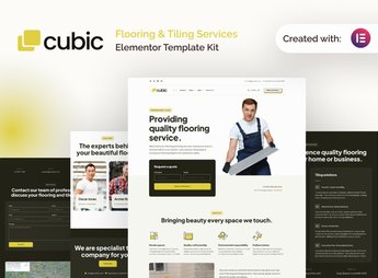 Cubic – Flooring & Tiling Services Elementor Pro Template Kit