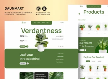 Daunmart – Houseplant Store Ecommerce Elementor Pro Template Kit