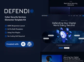 Defendio – Cyber Security Services Elementor Template Kit
