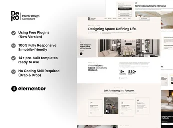 Deko – Interior Design Consultant Elementor Template Kit