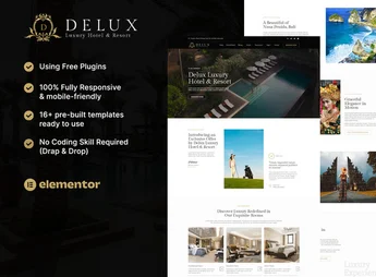 Delux – Luxury Hotel & Resort Elementor Template Kit