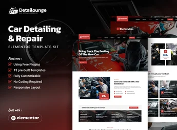 Detailounge – Car Detailing & Repair Service Elementor Template Kit