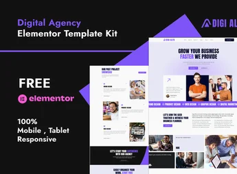 DigiAlfa – Digital Agency Elementor Template Kit