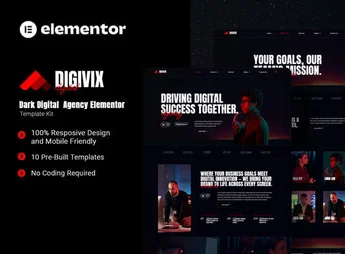 Digivix – Dark Digital Agency Elementor Template Kit