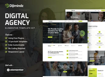 Dijimindz – Creative Digital Agency Elementor Template Kit
