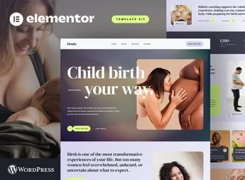 Doula – Holistic Pregnancy Maternity Coach & Postpartum Care Elementor Template Kit