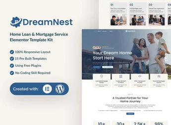 DreamNest – Home Loan & Mortgage Elementor Template Kit
