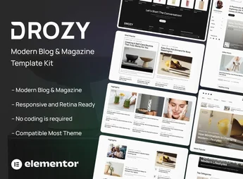 Drozy – Modern Blog & Magazine Elementor Pro Template Kit