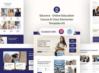 Eduvera – Online Education Course & Class Elementor Template Kit