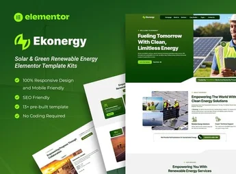 Ekonergy – Solar & Green Renewable Energy Elementor Template Kits