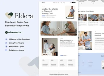 Eldera – Elderly & Senior Care Elementor Template Kit