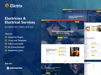 Elictrix – Electrician & Electrical Services Elementor Template Kit