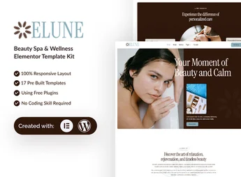 Elune – Beauty Spa & Wellness Elementor Template Kit