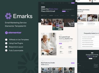 Emarks – Email Marketing Service Elementor Template Kit