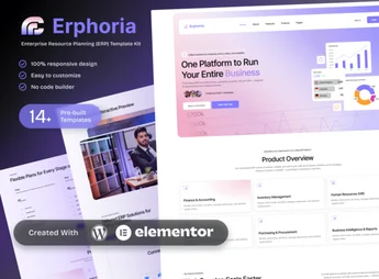 Erphoria – Enterprise Resource Planning ERP SaaS Platform Elementor Template Kit