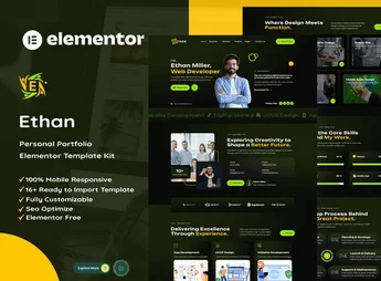 Ethan – Personal Portfolio Elementor Template Kit