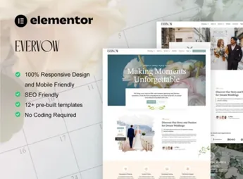 EverVow – Wedding & Event Planner Elementor Pro Template Kit