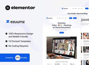 Ezuumz – Video Conferencing & Webinar App Elementor Template Kit