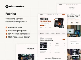 Fabrixa – 3D Printing Services Elementor Template Kit
