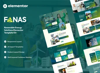 Fanas – Solar & Green Renewable Energy Solutions Elementor Template Kit
