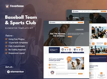 Feverbase – Baseball Team & Sports Club Elementor Template Kit