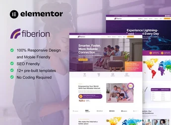 Fiberion – Broadband & Internet Service Provider Elementor Pro Template Kit