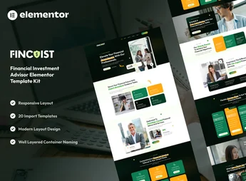 Fincoist – Financial Investment Advisor Elementor Template Kit