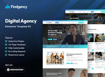 Findgency – Digital Agency Elementor Template Kit