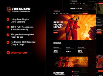 FireGuard – Firefighter & Fire Department Elementor Template Kit