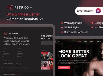 Fitroom – Gym & Fitness Center Elementor Template Kit