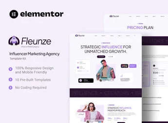 Fleunze – Influencer Marketing Agency Elementor Template Kit