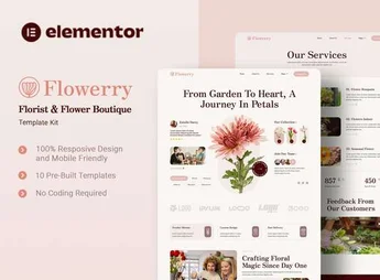 Flowerry – Florist & Flower Boutique Elementor Template Kit