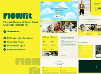 Flowfit – Fitness Influencer & Coach Brand Elementor Template Kit