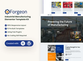 Forgeon – Industrial & Manufacturing Elementor Template Kit