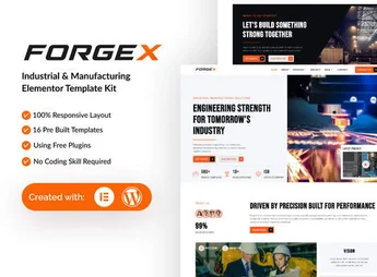 ForgeX – Industrial & Manufacturing Elementor Template Kit