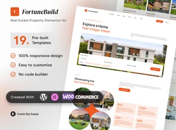 FortuneBuild – Real Estate Property Elementor Template Kit