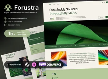 Forustra – Paper & Forest Products Elementor Template Kit for Green Manufacturing