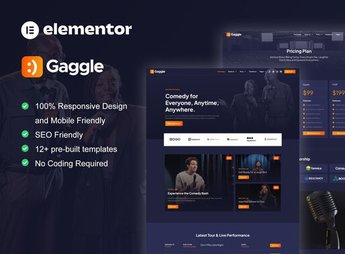 Gaggle – Comedian & Entertainment Show Elementor Pro Template Kit