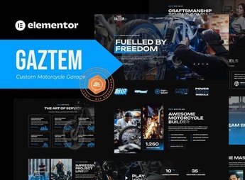 Gaztem – Custom Motorcycle Garage Elementor Template Kit