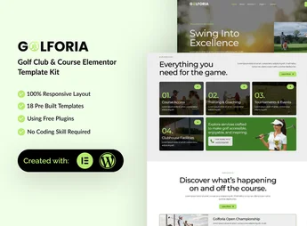 Golforia – Golf Club & Course Elementor Template Kit