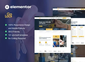 GoLock – Locksmith & Key Maker Service Elementor Pro Template Kit