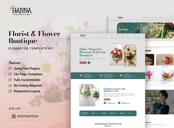 Hanna – Florist & Flower Boutique Elementor Template Kit