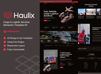 Haulix – Cargo & Logistic Services Elementor Template kit