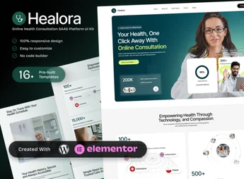 Healora – Online Health Consultation SAAS Platform Elementor Template Kit