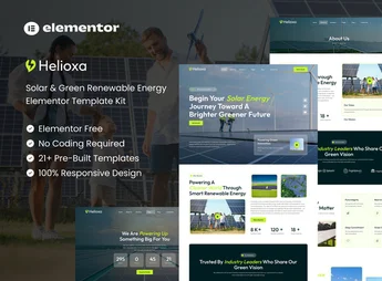 Helioxa – Solar & Green Renewable Energy Elementor Template Kit