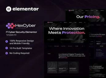 Hexcyber – IT Cyber Security Elementor Template Kit