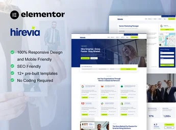 Hirevia – Human Resource & Recruitment Elementor Template Kit