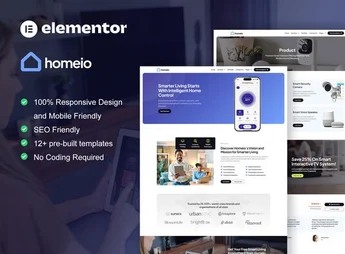 Homeio – Smart Home & Technology Services Elementor Pro Template Kit